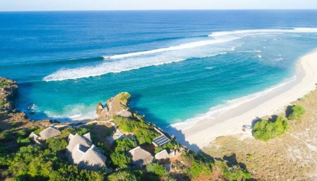 Aerial view of the Boa Beach coastline on Rote Island